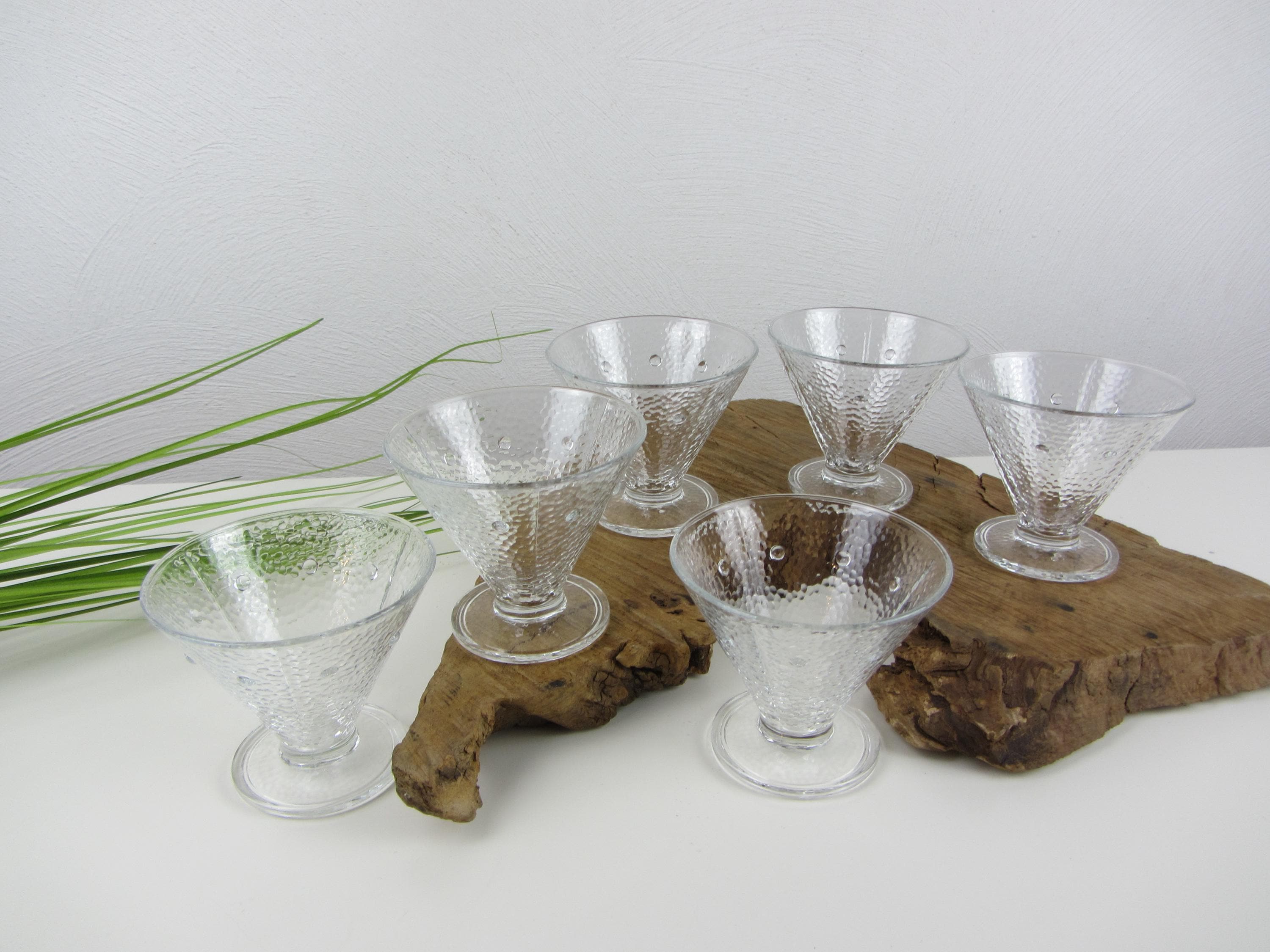 6 EISBECHER Gläser, Italien, Eisschale, Dessertgläser, Nachspeise Nachtisch, Cocktailglas, 70s Dessertschale, Dipschale für Gäste Buffet,
