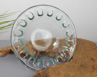 SCHALE mit Durchbruch, Obstschale, kleine Salatschüssel, Glasschüssel, 90er Jahre Glasdesign, Gebäckschale, vintage Servierschale Glasdeko