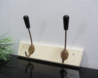 ミッドセンチュリーのコートラック、アンティークのコートフック、キッチンとバスルームのタオルラック、コートフック、シャビーシックな木製レール、ハーブ