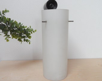 weiße BAUHAUS Design LAMPE, vintage Hängeleuchte Milchglas, schmale Hängelampe, 60er Flurleuchte Flurlampe, Wohnzimmerlampe, Geschenk Umzug