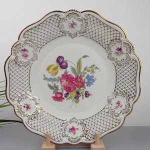 31 cm, Chippendale serving bowl by Winterling, large hand-painted fruit bowl, pastry bowl, collector&#39;s plate, decorative plate, decorative bowl with gold decoration