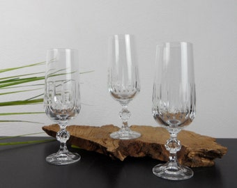 3 VERRES À CHAMPAGNE, VERRES hauts pour vin mousseux, vin mousseux et champagne, tulipes champagne des années 70 pour cocktail, réception champagne, cadeau, fiançailles,