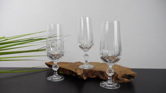 3 SEKTGLÄSER für Cremant Sekt oder Schaumwein, 70er Jahre Sekttulpen für Sektempfang, Cocktailglas für Aperol Spritz, schmale Vase oder Deko