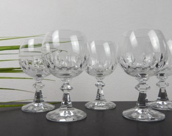 WEINGLÄSER, Weißweingläser, 5 Stielgläser, vintage Trinkgläser, 70er Trinkgläser mit Stiel als Kerzenständer oder als Vase für Tischschmuck