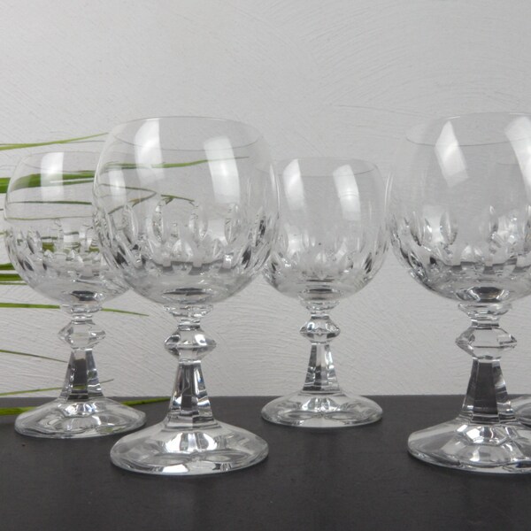 4 COPAS DE VINO, copas de vino blanco, copas con tallo, copas vintage, copas de los años 70 con tallos como candelabros o jarrones para decoración de mesa