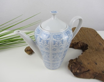 Caffettiera da 1 litro, servizio da caffè HEINRICH, Madame Rothenburg, decoro floreale bianco e blu, tavolino da caffè vintage, caffè filtro
