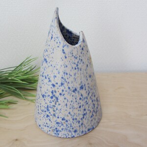 blue VASE, vintage flower vase, handmade, unusual ceramic vase, table vase, flowers or blossoms to decorate your home, WGP gift