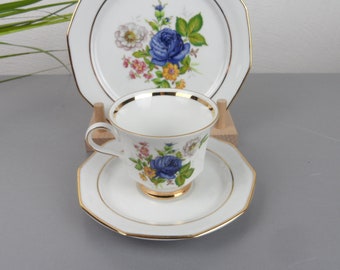 WINTERLING MARKTLEUTHEN SAMMELTASSE, vintage Sammelgedeck mit bunten Blumen, Kaffeegedeck, altes Porzellan, Nostalgie Teegedeck, Teetasse