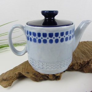 waku coffee pot 0.5 liter, blue teapot, heatproof, 1960s, pot for hot drinks, ceramic pot for the oven, country kitchen ceramic decoration