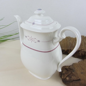 Cafeteira ARAGON, 1,2 litros, da Villeroy & Boch, decoração em branco, vermelho e cinza, porcelana fina, cafeteira vintage de um conjunto de café para mesa de centro.