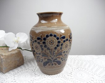 Vase 1825/02 MARZI & REMY, Blumenvase, Westerwald, Salzglasur, 60er Jahre WGP, florales Design, Keramikvase Sammler Geschenk, Landhaus Deko