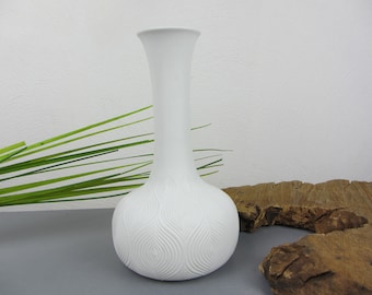 60s weiße VASE, EDELSTEIN, vintage Bisquit Blumenvase, 1277, zeitlose Reliefvase, Tischvase, Porzellan Wohnungsdeko, Blumenstrauß Geschenk,