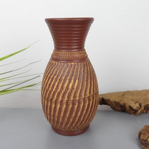 Flower vase, WGP, old ceramics for collectors, vintage gift for hosts, 60s AKRU style, decorative vase natural tones home decoration Rockabilly