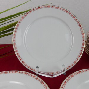 10 ROSENTHAL KUCHENELLER, Dekor CORONA, rotes Muster Salatteller Beilagenteller, Stil der 20er / 30er Jahre, vintage Geschirr für Ostern