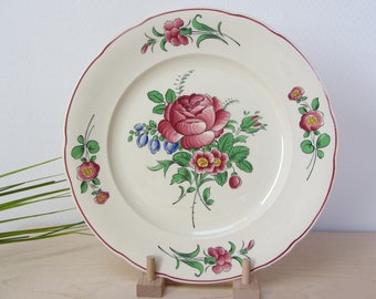 große ROSEN Platte von Villeroy & Boch, Servierteller, Dekor COLMAR, TORTENPLATTE mit Blumen Motiv, Servierplatte, Wandteller vintage