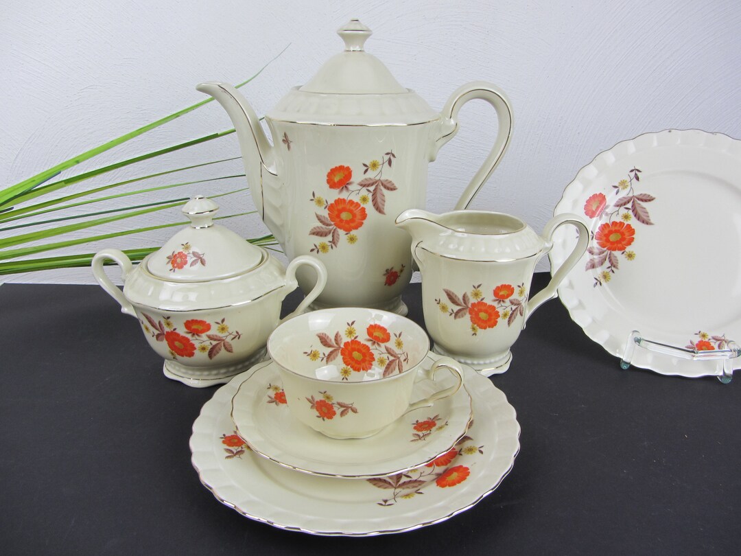 Servicio de café para personas, estilo Chippendale, vajilla con