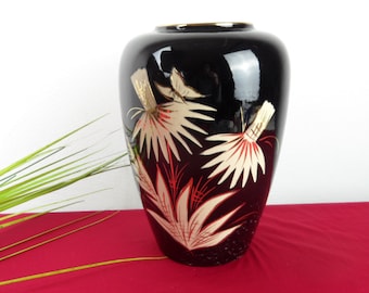 Scheurich VASE 239 30 from the 50s, black WGP flower vase, vintage home decoration for kidney table era, gift rockabilly fan, grasses