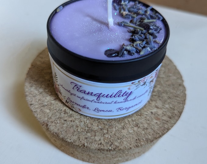 Tranquility candle infused with Amethyst