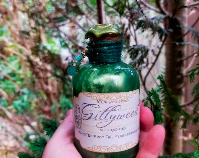 Gillyweed bath oil potion / harry Potter / potion bottle / bath oil / Harry Potter gillyweed / Slytherin/ Gryffindor/ ravenclaw / Hufflepuff