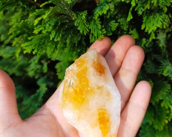Citrine dog tooth crystal / heat treated Citrine / citrine dog tooth/ raw Citrine/ best treated amethyst