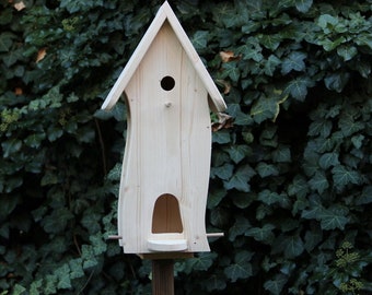 Vogelvilla Vogelhaus unbemalt natur V5.1