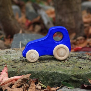 Wood tractor Blue