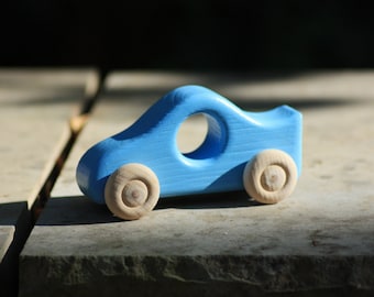 wooden car sky-blue