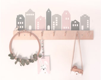 Wall sticker row of houses / children's room decoration / color selection / house