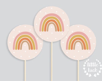 Deko Stecker Regenbogen MOTIV / Muffin  / Mottoparty / Kindergeburtstag / Geburtstag / Kuchen / Cake Topper / Tischdeko / Cupcake Picks