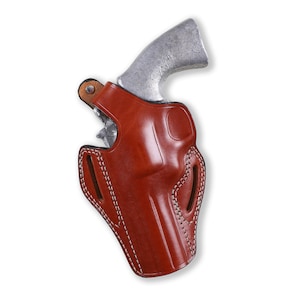 Fondina OWB Pancake in pelle fatta a mano per Colt Python canna da 4,25 pollici, calibro 357 Magnum