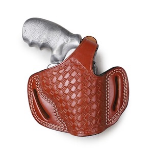 Pusat Holster Colt Cobra 38 SPL 2 inch Revolver Basket Weave Leather Belt Holster