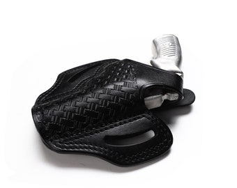 Ruger SP101 Revolver 357MAG 5 Shot Leather OWB 3 Inch Basket Weave Holster