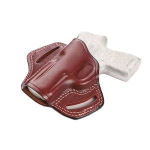 Sig Sauer P250 Compact Leather Sport Pancake OWB Holster Black-Brown