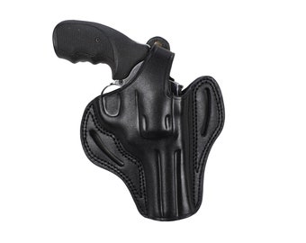 Fondina da cintura in pelle Pusat Holster Charter Arms Police Bulldog 38 SPL da 4 pollici per revolver
