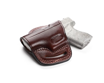 Glock 43 9 MM, G43X SubCompact Leather Pancake Sport OWB Kabura
