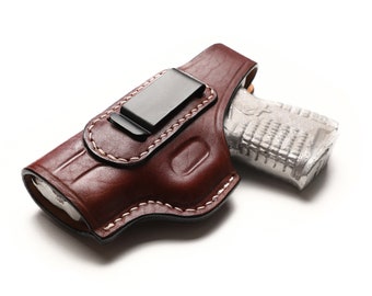 Springfield XD-S 9MM - 40SW - 45 ACP  3.3 Premium Leather IWB Holster Handcrafted