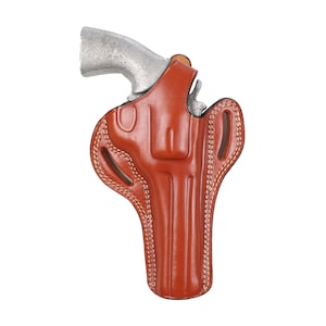 Pusat Holster Colt Diamondback 6 inch 38 SPL Revolver Leather Thumb Break Belt Holster