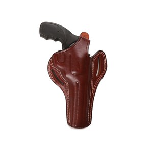 Ruger GP100 6 inch 357 Magnum Leather OWB Case Custom EDC Pancake Thumb Break