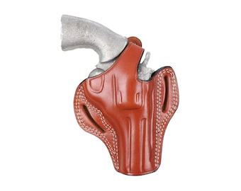 Pusat Holster Colt Trooper MK III Revolver Leather Belt Holster 4 inch