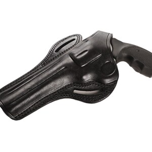 Ruger GP100 6 inch 357 Magnum Leather OWB Case Custom EDC Pancake Thumb Break