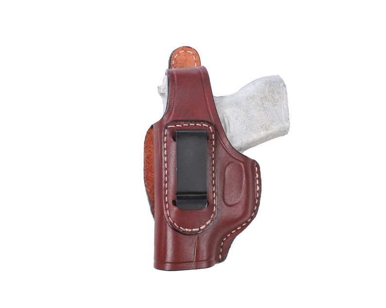 ルガー LC9、LC380 レザー IWB ホルスター ハンドクラフト Brown-Left Hand