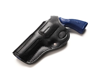 Funda de cuero con diseño cruzado para revólver Colt King Cobra de 3 pulgadas