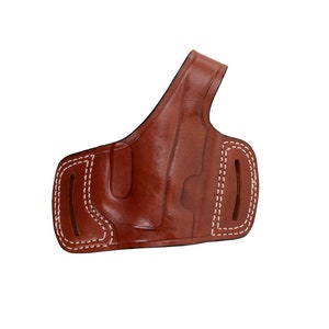Ruger P85-P89-P91 Premium Leather Belt Slide Holster Handcrafted Right-Left Hand Black-Brown