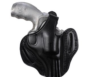 Handgefertigter OWB Lederholster: 2,5-Zoll-Revolver-Daumenstopper