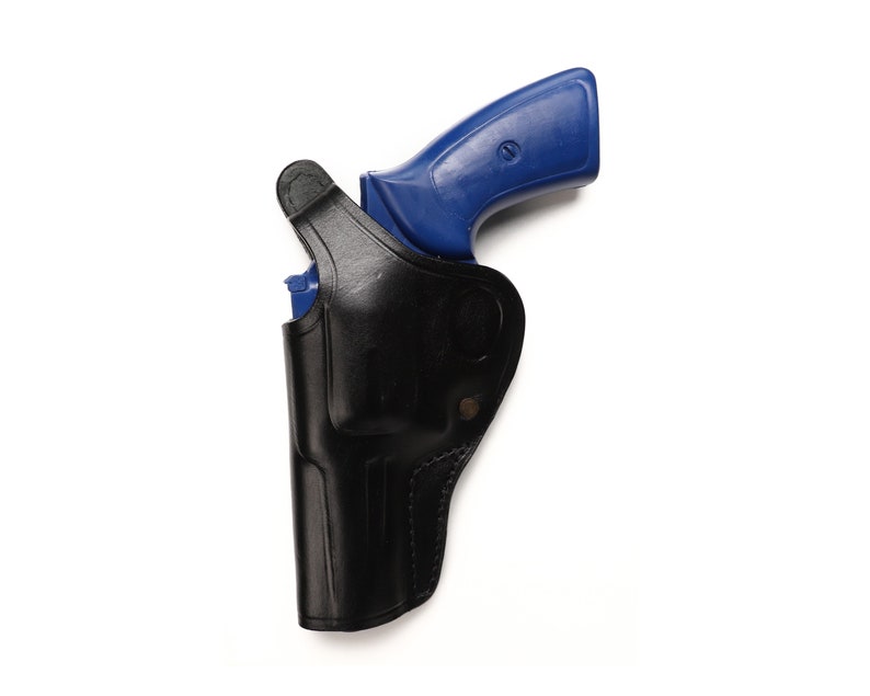 Handmade Leather Cross Draw Holster: Ruger GP100, Security Six, Service Six 4 inch Black Left Hand