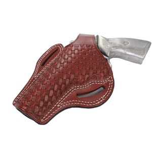 Ruger Revolver Full Size inch 357 Magnum Leather Basket Weave OWB Holster