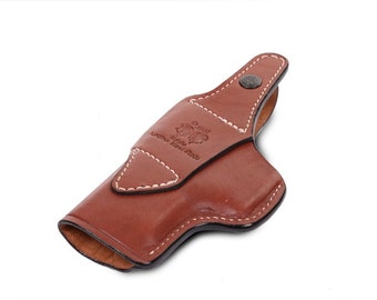 Sig P220 Premium-Leder-IWB-Holster, handgefertigt, für Rechts- und Linkshänder, Schwarz-Braun