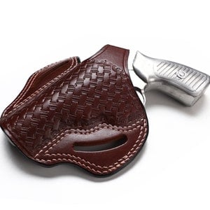 Ruger SP101 357MAG-38SPL-9MM Luger Revolver 5 Shot Leather OWB 2.25 Inch Basket Weave Holster