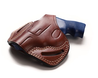 Ruger LCRx 38 SPL Leather OWB Holster: Hand Molded, 1.87 inch