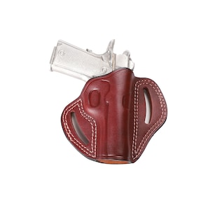 Suitable For Browning 1911 380 Acp Premium Leather Pancake OWB Holster Right-Left Hand Black-Brown